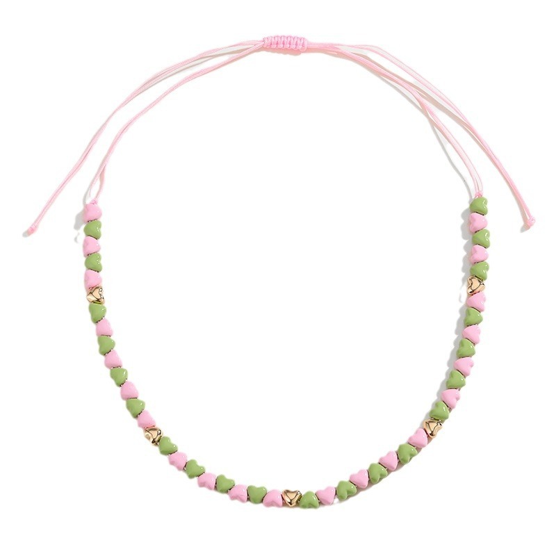 Collier De Perles En Alliage Pour Femme, Série Romantique, Motif Cœur Doux, 1 Pièce Image6