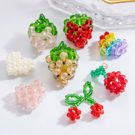 1 paire de pendentifs en verre pour femme, série romantique, motif plante douce