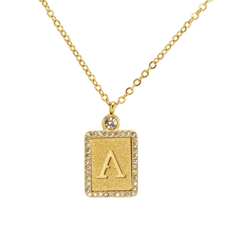 Collier Avec Pendentif En Acier Inoxydable Plaqué Or Pour Femme, Série Simple, Lettre Quotidienne h5Image6
