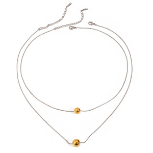 Collier Avec Pendentif Rond En Acier Inoxydable Plaqué Or Pour Femme, Série Simple, Style Ins h5 Image6