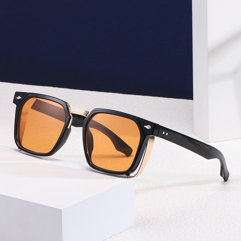 1 Paire De Lunettes De Soleil Simples En Plastique De Couleur Unie Pour Femmes Image8