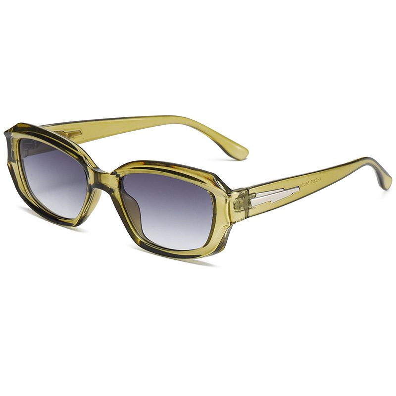 1 Paire De Lunettes De Soleil Simples En Plastique De Couleur Unie Pour Femmes Image5
