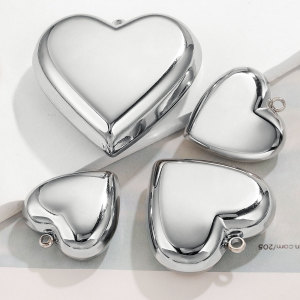 1 Paire De Pendentifs Simples En Forme De Cœur, En Acier Inoxydable Étanche, Pour Femmes h5 Image3