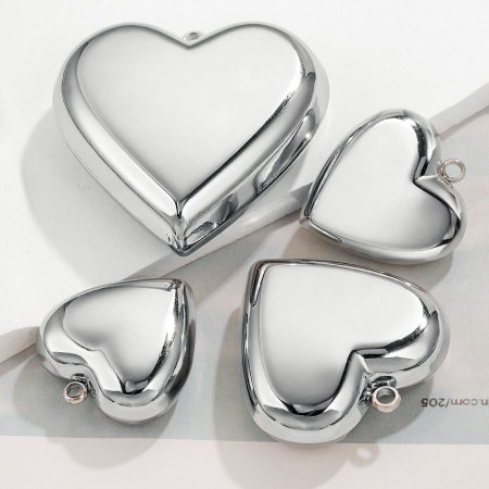 1 paire de pendentifs simples en forme de cœur, en acier inoxydable étanche, pour femmes 2
