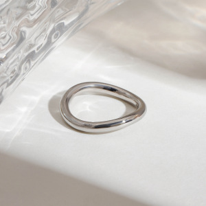 Bague Simple Pour Femme, 1 Pièce, Série Simple, Style Ins, En Acier Inoxydable, Couleur Or h5 Image9