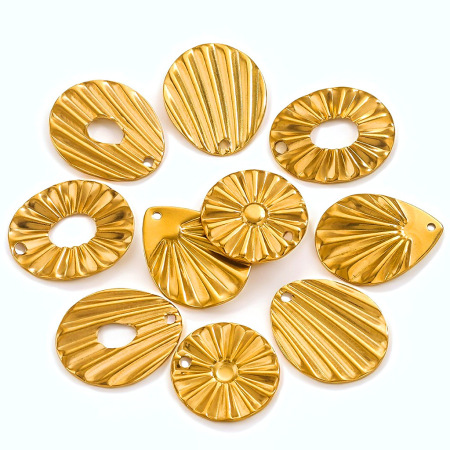 1 paire de pendentifs géométriques simples pour femmes, en acier inoxydable plaqué or , série simple