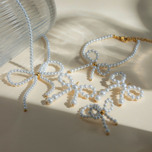 Boucles D'Oreilles En Forme De Nœud En Acier Inoxydable , Style Ins Transfrontalier Européen Et Américain, Accessoires De Luxe Légers Pour Femmes h5 Image6