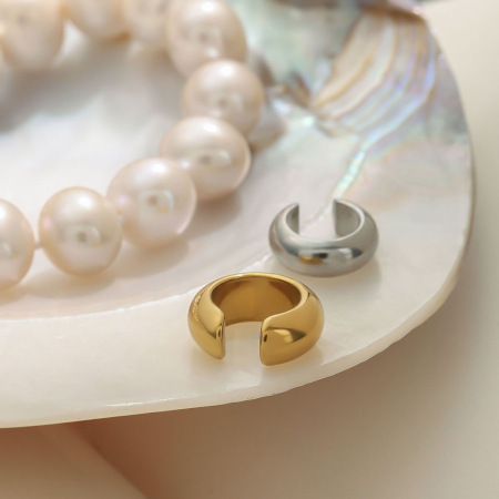 1 paire de manchettes d'oreilles annulaires délicates en acier inoxydable couleur or et argent pour femmes 2