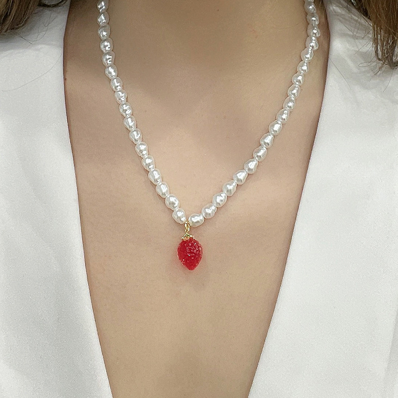 Collier De Perles Artificielles Naturelles Pour Femme, Série Romantique, 1 Pièce h5Image4