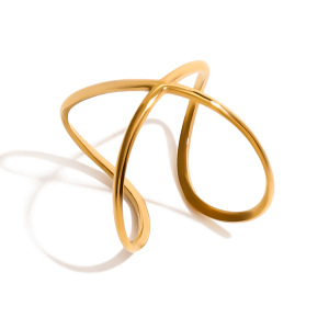 Bague Minimaliste Étanche En Acier Inoxydable Couleur Or (1 Pièce) h5 Image5