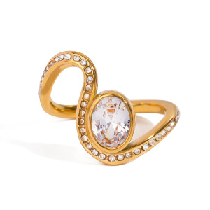 Bague Simple Pour Femme, En Acier Inoxydable Plaqué Or, Avec Un Délicat Motif Torsadé Et Une Étanchéité Parfaite. h5 Image4