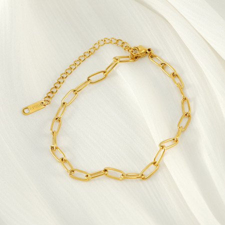 1 paire de bracelets de cheville en acier inoxydable plaqué de style ins transfrontalier, bijoux de cheville simples et polyvalents pour femmes 2