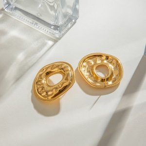 1 Paire De Boucles D'Oreilles À Tige Élégantes En Acier Inoxydable Plaqué Or  Pour Femme, Série Classique h5 Image4