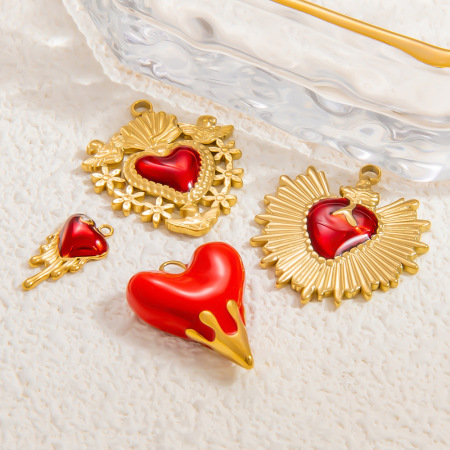 Pendentif femme élégant en forme de goutte d'huile, en acier inoxydable, couleur or, étanche, à personnaliser (1 pièce)