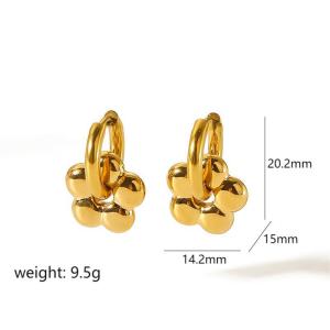 1 Paire De Boucles D'Oreilles Pendantes Simples En Forme De Fleur, Plaquées Or h5 Image5