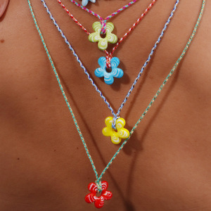 Collier Avec Pendentif En Verre Pour Femme, Série Romantique, Motif Fleur Douce, 1 Pièce h5 Image5