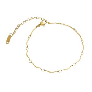 Bracelet Chaîne Femme Simple, Étanche, Couleur Or, À Faire Soi-Même (1 Pièce). h5 Image6
