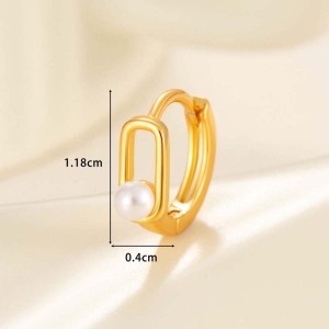 1 Pièce De Boucles D'Oreilles Créoles Géométriques Simples En Cuivre Sans Placage Pour Femmes h5 Image3