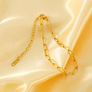 1 Paire De Bracelets De Cheville En Acier Inoxydable Plaqué De Style Ins Transfrontalier, Bijoux De Cheville Simples Et Polyvalents Pour Femmes h5 Image4