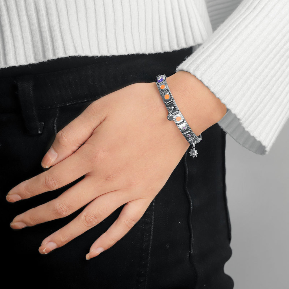 Bracelet Unisexe Simple, Décontracté, Rond, Élastique, Carré, En Acier Inoxydable, Étanche, Couleur Argentée, 1 Pièce Image3