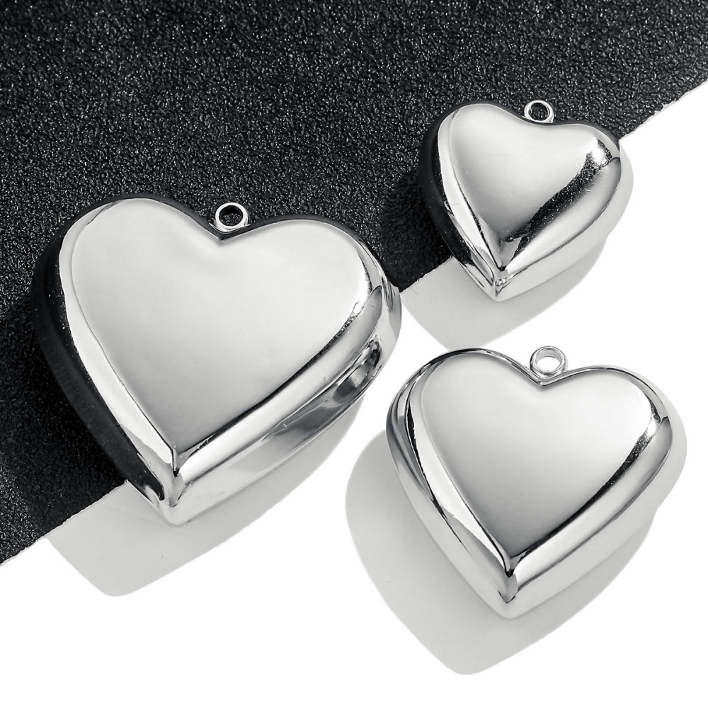 1 Paire De Pendentifs Simples En Forme De Cœur, En Acier Inoxydable Étanche, Pour Femmes Image4