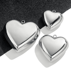 1 Paire De Pendentifs Simples En Forme De Cœur, En Acier Inoxydable Étanche, Pour Femmes h5 Image4