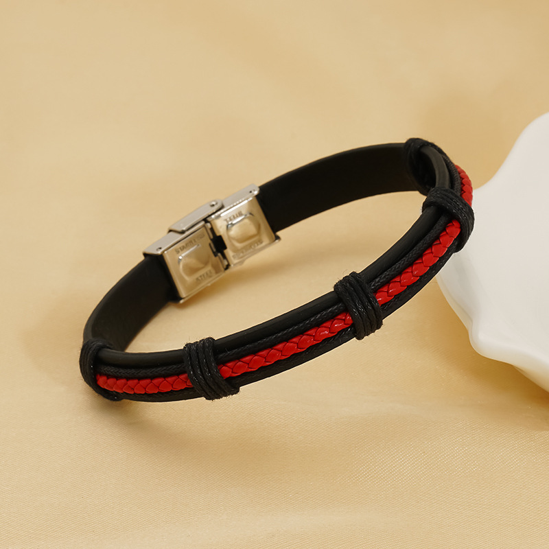 1 Paire De Bracelets En Cuir Tressés Personnalisés, Style Rétro, Pour Hommes Et Femmes, Unisexes h5Image4