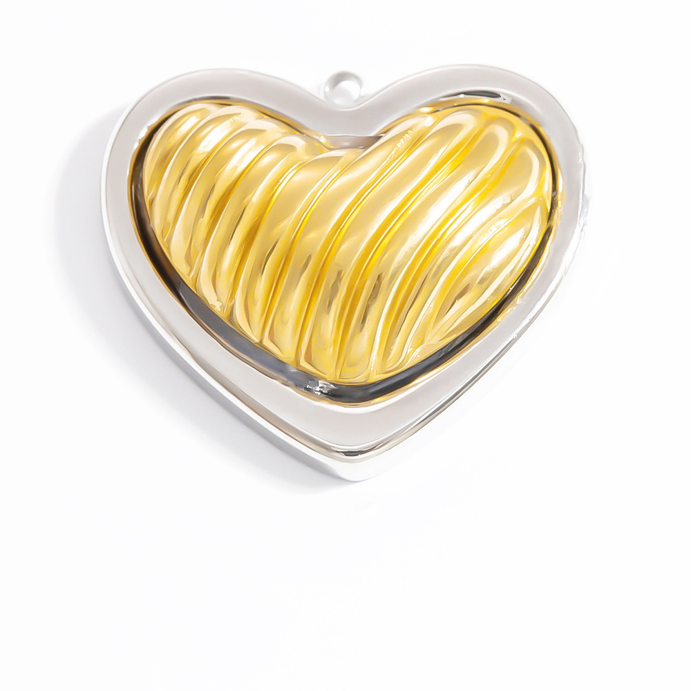 Pendentif Femme Tendance, Forme Fleur Classique, Acier Inoxydable, Étanche, Coloris Or Et Argent, 1 Pièce h5Image5