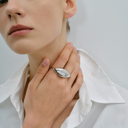 Bague ajustable géométrique pour femme, en acier inoxydable plaqué or et étanche (1 pièce).