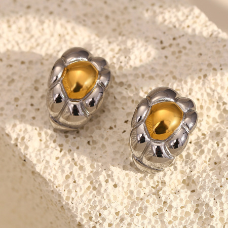 Boucles d'oreilles puces pour femme, collection Simple Series Fashion OL Null, en acier inoxydable étanche, couleur or (1 paire).