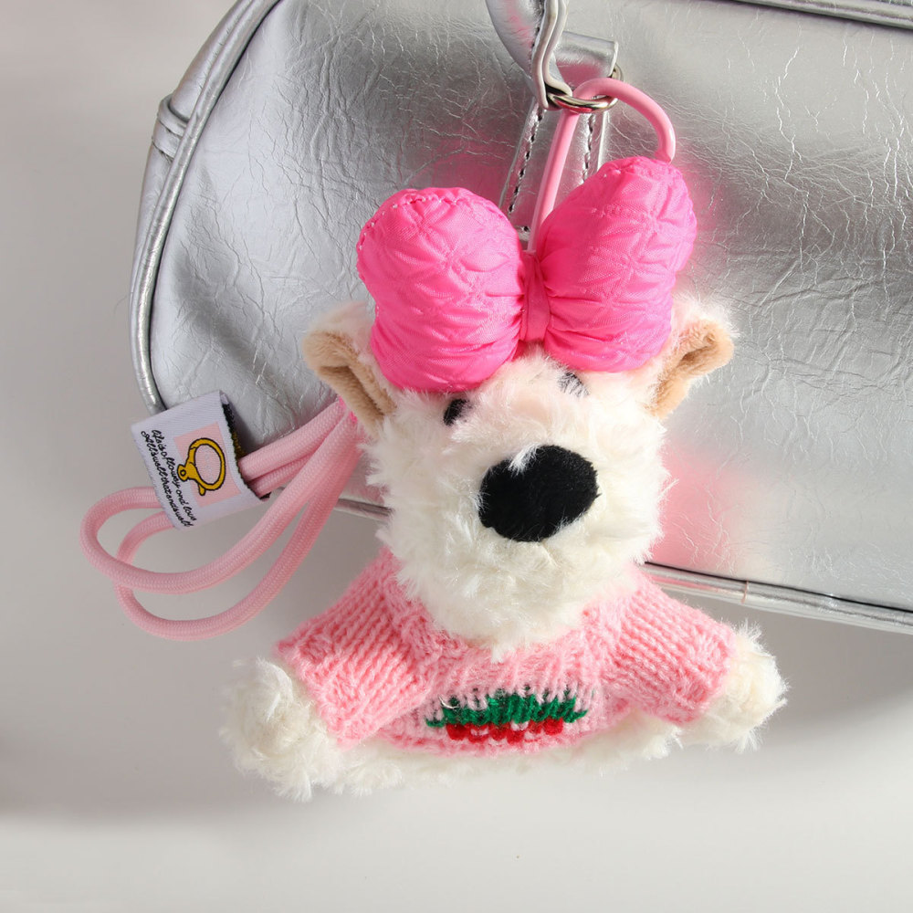 1 Breloque De Sac Pour Femme En Rayonne, Série Romantique, Motif Animal Doux h5Image5