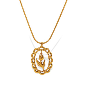 Collier Pendentif Élégant Pour Femme, En Forme De Tulipe, En Acier Inoxydable Étanche, Couleur Or, À Porter Au Quotidien (1 Pièce) h5 Image6