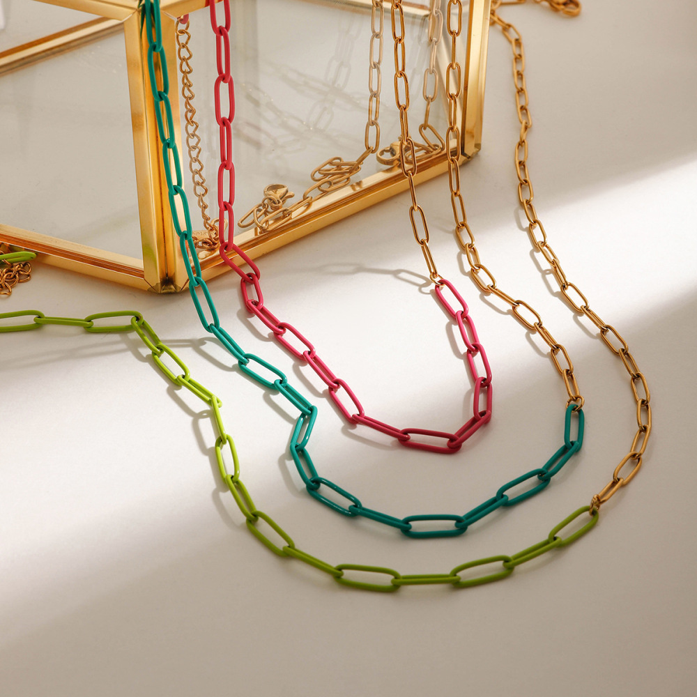 Collier Chaîne Femme Vogue, Couleur Or, En Acier Inoxydable, Étanche, Coloris Contrasté, Série Polychrome Vogue h5Image3