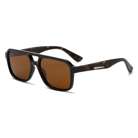 Lunettes de soleil en plastique à imprimé léopard pour femme, série Simple, 1 pièce