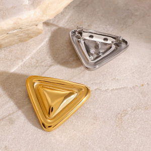 1 Paire De Broches Géométriques Décontractées En Acier Inoxydable Plaqué Or  Pour Femme h5 Image5