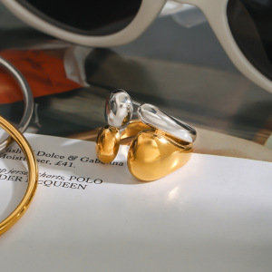 Bague Simple Pour Femme, Collection Simple, Élégante, Annulaire, En Acier Inoxydable Étanche, Coloris Or Et Argent. h5 Image7