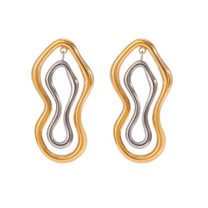1 Paire De Boucles D'Oreilles À Tige Annulaires Simples En Acier Inoxydable Plaqué Or Pour Femme h5 Image6