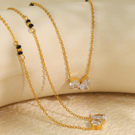 collier chaîne pour femme, série simple, classique, couleur unie, acier titane, couleur or
