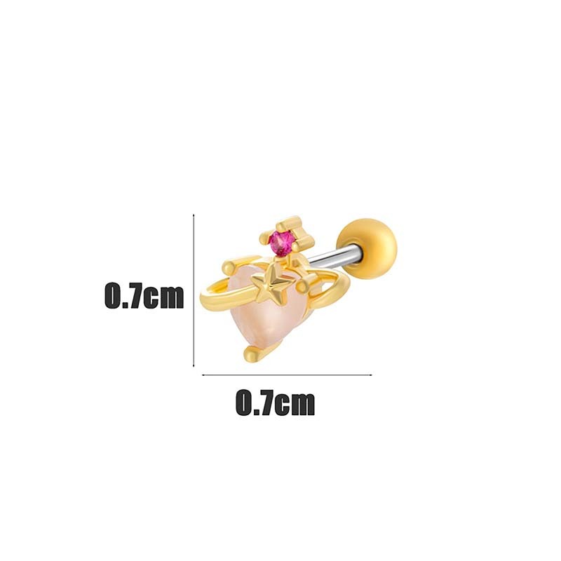 Boucles D'Oreilles À Tige En Acier Titane Et Zircon Pour Femme, 1 Pièce, Nœud Papillon Doux Image2