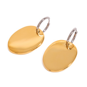 1 Paire De Boucles D'Oreilles Pendantes Géométriques Quotidiennes En Acier Inoxydable Plaqué Or  Pour Femme h5 Image6