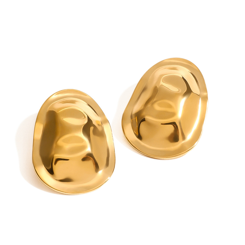 1 Paire De Boucles D'Oreilles Clous En Acier Inoxydable Imperméable Couleur Or h5Image4