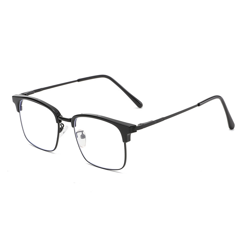 1 Paire De Lunettes Décontractées Semi-Montées Carrées Anti-Lumière Bleue Image3