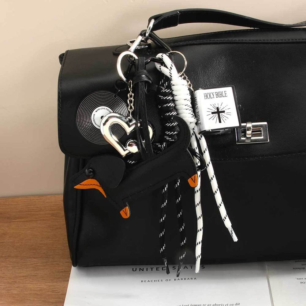 1 Pièce De Breloques De Sac Pour Femme En Pu, Série Simple, Motif Animal Quotidien Image3