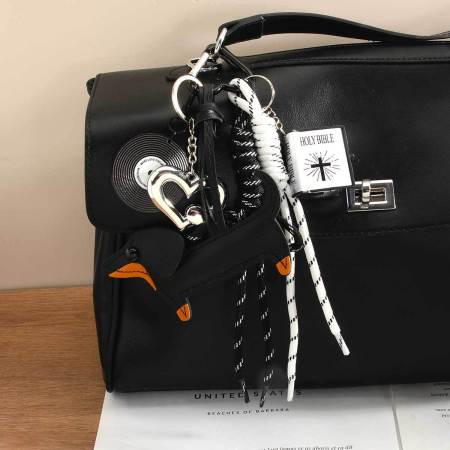 1 pièce de breloques de sac pour femme en PU, série simple, motif animal quotidien 2