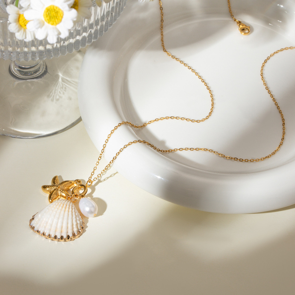 Nouveaux Accessoires De Perles De La Série Ocean Française, Nouveaux Produits, Mode Transfrontalière Européenne Et Américaine, Collier De Coquillages D'Étoiles De Mer Assortis Image5