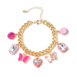 Bracelet À Breloques Rétro En Alliage Pour Femme, Série Luxueuse, Motif Cœur h5 Image6