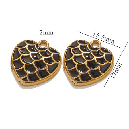 Pendentif femme classique en forme de cœur, en acier inoxydable, couleur or, étanche, collection romantique (1 pièce) 2