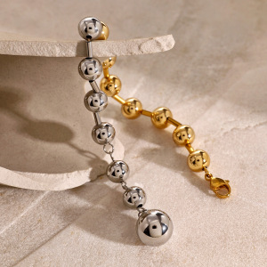 Bracelet Géométrique Simple En Acier Inoxydable Plaqué Or  Pour Femme, Série Simple, 1 Pièce h5 Image4