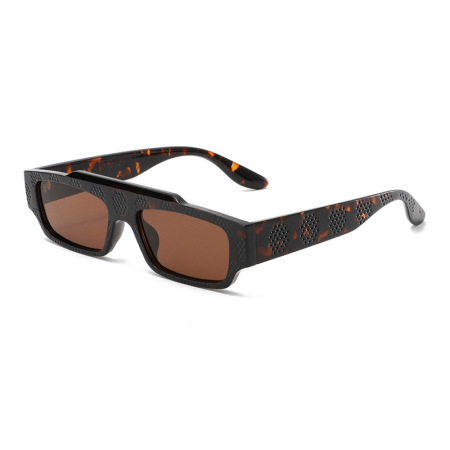 Lunettes de soleil en plastique à imprimé léopard pour femme, série Simple, 1 pièce