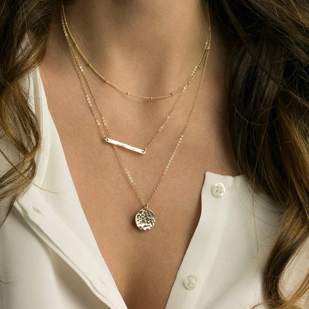Collier Simple Pour Femme, 1 Pièce, En Acier Inoxydable, Couleur Or, Étanche, Avec Chaîne Simple. Image6